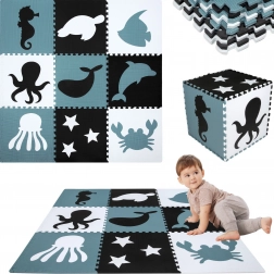 Grande tappetino in schiuma per giocare XXL 180 × 180 cm – animali marini HUMBI