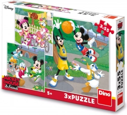 Puzzle MICKEY E MINNIE fanno sport 3×55 pezzi
