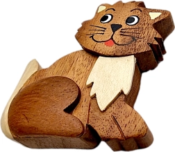 Calamita in legno – gatto (artigianale in legni naturali)