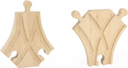 Binari in legno deviatoio corto, 2 pezzi