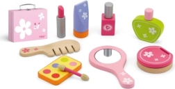 Set di bellezza in legno in valigetta per bambini 3+