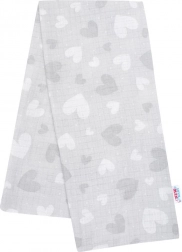 Pannolino di cotone con stampa NEW BABY cuoricini grigi