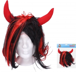 Parrucca con corna da diavolo
