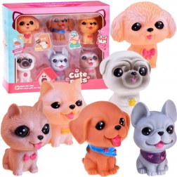 Set di figurine di gomma cagnolini 6 pezzi