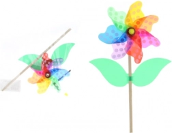 Girandola a forma di fiore su asta di plastica