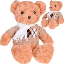 Morbido orsetto di peluche con maglione e sciarpa, 60 cm