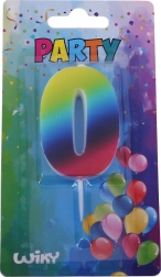 Candela party numero 0 arcobaleno