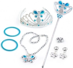 Set da principessa con corona, braccialetti e orecchini – blu