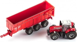 Modello di trattore MASSEY FERGUSON con rimorchio SIKU 1:87