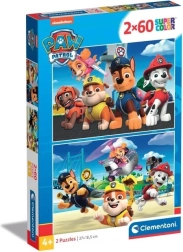 puzzle 2 × 60 pezzi paw patrol super color