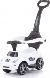 Chipolino cavalcabile con asta di guida Turbo – Bianco