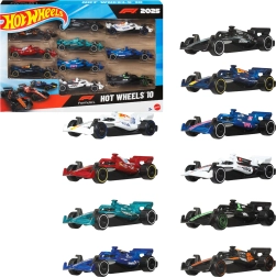 Set Hot Wheels di 10 monoposto di Formula 1 2025 in scala 1:64 - 10 pezzi