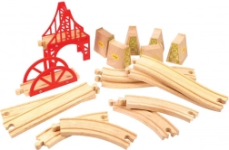 Set ponte ferroviario in legno Bigjigs Rail, 18 pezzi