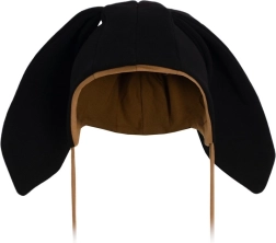 Cappellino neonato in cotone con orecchiette New Baby Favorite nero (3–6 mesi)