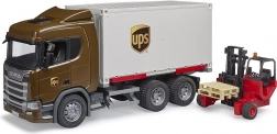 Camion commerciale SCANIA Super 560R UPS con carrello elevatore BRUDER 1:16