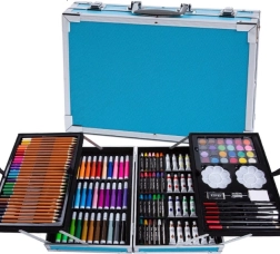 Set di materiale artistico in valigetta, 145 pezzi – Blu