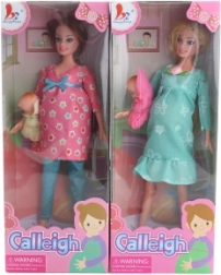 Bambola con pancino di gravidanza e bebè, snodata