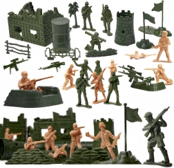Set di soldatini di plastica e base militare 114 pezzi