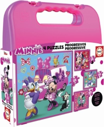 Puzzle nella valigetta Minnie e Daisy 4 in 1