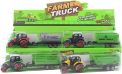 Trattore in metallo a retrocarica con rimorchio in plastica