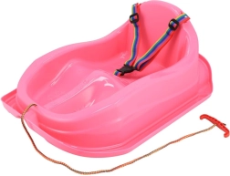 Slitta in plastica con schienale BABY MIX Mini rosa