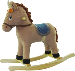 Unicorno a dondolo con effetti sonori – marrone