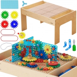Tavolo STEM in legno MASTERKIDZ con kit di costruzione e pannelli