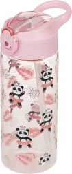 Borraccia rosa per bambini con cannuccia Panda 500 ml