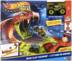 Hot Wheels Monster Trucks Snake Slam Takedown set di gioco con camion BONE SHAKER
