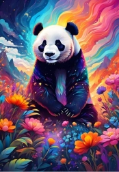 Puzzle Panda Colorata 1000 Pezzi