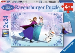 Puzzle 2x24 pezzi Frozen Sorelle per sempre