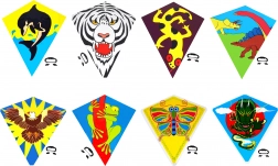 Aquilone volante con imballo ceco