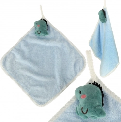 Asciugamano per l'asilo per bambini 30 × 30 cm – dinosauro blu