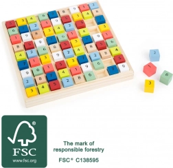 Small Foot sudoku in legno con cubetti colorati