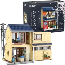 CaDA sala da tè giapponese set di costruzioni con illuminazione LED 1200 pezzi