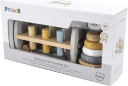 VIGA PolarB Piramide in legno e martelletto con pinguino Montessori