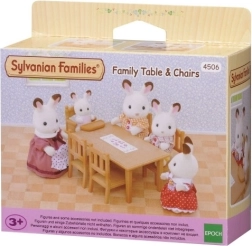 Set da pranzo con tavolo e 4 sedie, metallo e MDF, naturale/nero