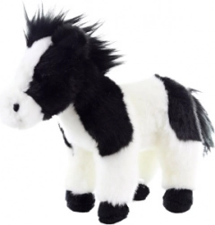 Cavallo di peluche bianco e nero eco-friendly