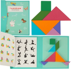 Libro magnetico tangram – puzzle logico 3D in legno Montessori