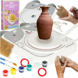 Set creativo di ceramica per bambini con motivo di cagnolino in colore grigio