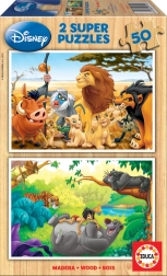 Puzzle in legno Disney amici animali 2×50 pezzi