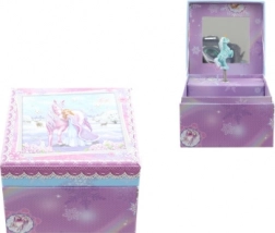 Scatola musicale portagioie con principessa e cavallo