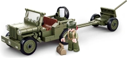 sluban army ww2 jeep alleato con cannone antiaereo – set di costruzione