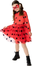 Vestito da bambina Coccinella con tutù e cerchietto (5–8 anni)