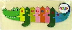 Puzzle in legno coccodrillo – numeri 1–10