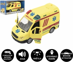Ambulanza in plastica con luci e suoni, 20 cm