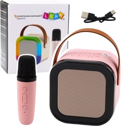 Altoparlante karaoke con microfono K12 RGB Bluetooth rosa