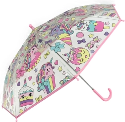 Ombrello trasparente per bambini Unicorni