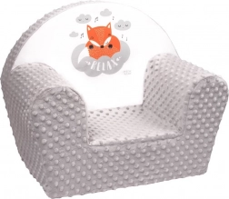 Poltroncina per bambini in minky NEW BABY Volpe – grigia