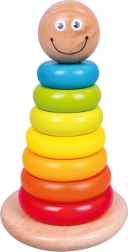 Anelli impilabili in legno su asta BINO